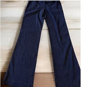 Y2K Pants 5 Pin Stripe Wide Black Flare Leg Office Siren Corpcore Tothemax! VTG